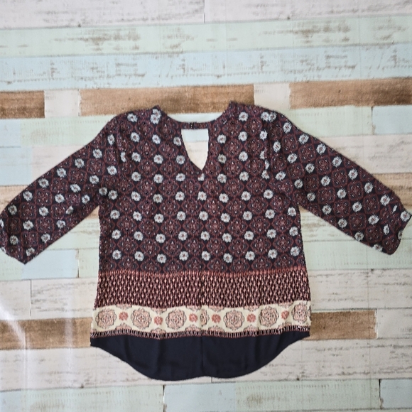 DR2 Brown V-Neck Tunic Top - Picture 3 of 4